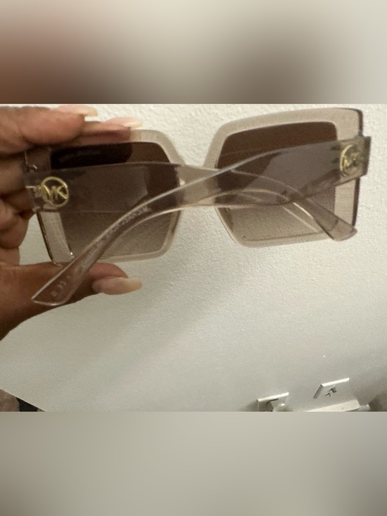Michael Kors Sintra Oversized Square Sunglasses Clear Beige Gradient main image 6